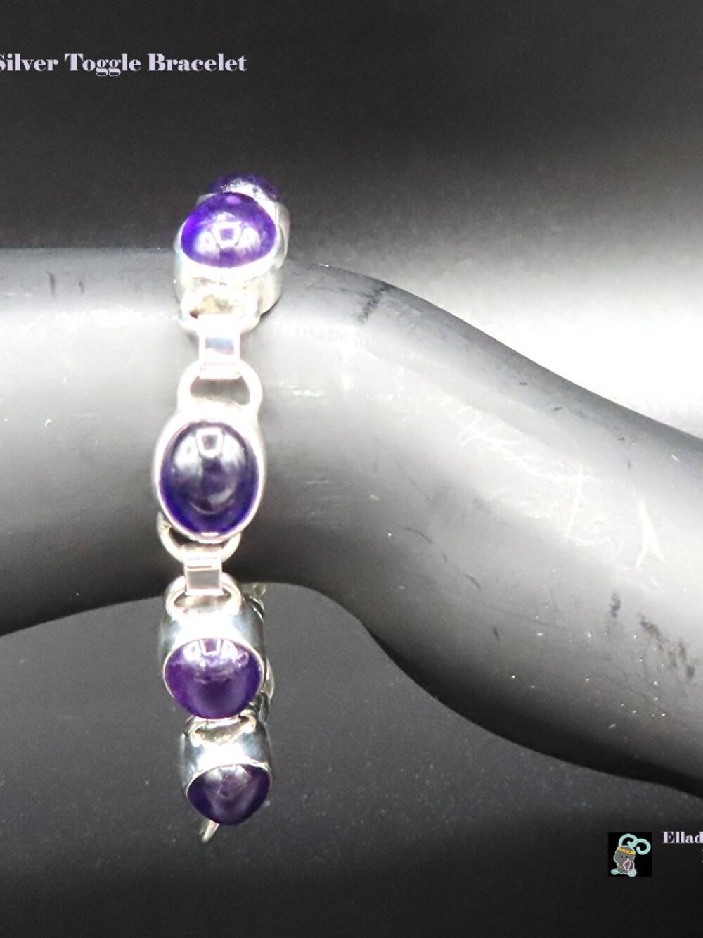Sterling Silver & Amethyst Toggle Bracelet